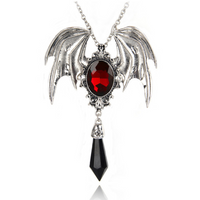 Style Vintage Ailes Alliage Placage Incruster Pierres Précieuses Artificielles Halloween Unisexe Collier Pendentif main image 2