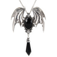 Vintage Style Wings Alloy Plating Inlay Artificial Gemstones Halloween Unisex Necklace Pendant sku image 3