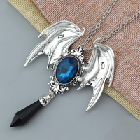 Style Vintage Ailes Alliage Placage Incruster Pierres Précieuses Artificielles Halloween Unisexe Collier Pendentif main image 5