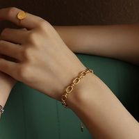 304 Stainless Steel 18K Gold Plated Simple Style Classic Style Streetwear Plating Solid Color Bracelets Necklace main image 4