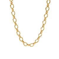 Edelstahl 304 18 Karat Vergoldet Einfacher Stil Klassischer Stil Strassenmode Überzug Einfarbig Armbänder Halskette main image 2
