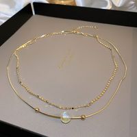 Sweet Simple Style Pearl Alloy Plating 14k Gold Plated Women's Double Layer Necklaces main image 3