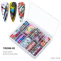 New Nail Beauty Supplies Transfer Decal Starry Sky Paper Tibetan Colorful Laser Nail Stickers sku image 24