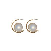 1 Pair Luxurious Simple Style Round Plating Inlay Alloy Artificial Pearls 18k Gold Plated Ear Studs main image 2