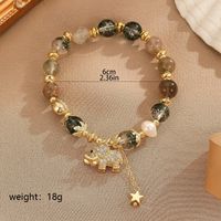 Vintage Style Simple Style Star Elephant Crystal Freshwater Pearl Copper Inlay Zircon Bracelets main image 2
