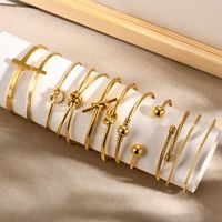 Casual Streetwear Geometric 304 Stainless Steel 18K Gold Plated Bangle In Bulk main image 7