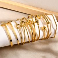 Casual Streetwear Geometric 304 Stainless Steel 18K Gold Plated Bangle In Bulk main image 6