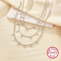 Lady Letter Star Butterfly Sterling Silver Plating White Gold Plated Necklace main image 1