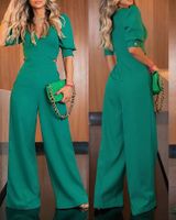 Women's Daily Casual Simple Style Solid Color Full Length Hollow Out Jumpsuits main image 5