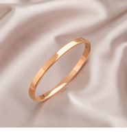 Simple Style Solid Color Titanium Steel Gold Plated Bangle In Bulk sku image 4