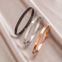 Simple Style Solid Color Titanium Steel Gold Plated Bangle In Bulk main image 1