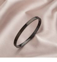 Simple Style Solid Color Titanium Steel Gold Plated Bangle In Bulk main image 3