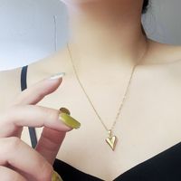 Titan Stahl Einfacher Stil Polieren Herzform Halskette Mit Anhänger sku image 4