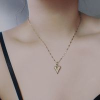 Titanium Steel Simple Style Polishing Heart Shape Pendant Necklace sku image 5