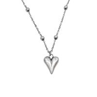 Titan Stahl Einfacher Stil Polieren Herzform Halskette Mit Anhänger main image 3