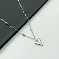 Titanium Steel Simple Style Polishing Heart Shape Pendant Necklace sku image 3