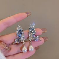 1 Pair Elegant Lady Sweet Geometric Heart Shape Flower Inlay Alloy Artificial Crystal Ear Studs sku image 10