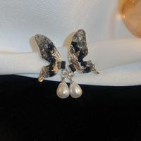 1 Pair Elegant Lady Sweet Geometric Heart Shape Flower Inlay Alloy Artificial Crystal Ear Studs sku image 13