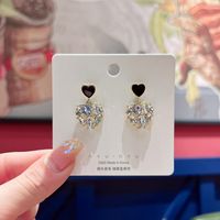 1 Pair Fairy Style Heart Shape Flower Bow Knot Inlay Opal Opal Ear Studs sku image 40