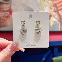 1 Pair Fairy Style Heart Shape Flower Bow Knot Inlay Opal Opal Ear Studs sku image 41