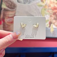 1 Pair Fairy Style Heart Shape Flower Bow Knot Inlay Opal Opal Ear Studs sku image 10