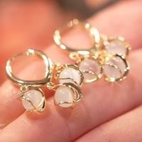 1 Pair Fairy Style Heart Shape Flower Bow Knot Inlay Opal Opal Ear Studs sku image 56
