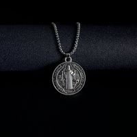 Commute Round Alloy Plating Gold Plated Men's Pendant Necklace sku image 6