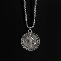 Commute Round Alloy Plating Gold Plated Men's Pendant Necklace main image 2
