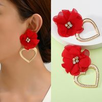1 Pair Retro Flower Metal Plating Women's Drop Earrings main image 7