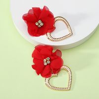 1 Par Retro Flor Metal Enchapado Mujeres Pendientes De Gota sku image 2