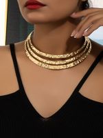 Elegant Solid Color Alloy Polishing Plating Gold Plated Women's Choker main image 1