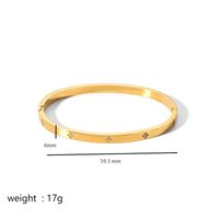 Simple Style Rectangle 304 Stainless Steel 18K Gold Plated Zircon Bangle In Bulk sku image 9