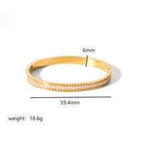 Simple Style Rectangle 304 Stainless Steel 18K Gold Plated Zircon Bangle In Bulk sku image 12