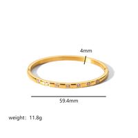 Simple Style Rectangle 304 Stainless Steel 18K Gold Plated Zircon Bangle In Bulk sku image 7