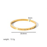 Simple Style Rectangle 304 Stainless Steel 18K Gold Plated Zircon Bangle In Bulk sku image 8
