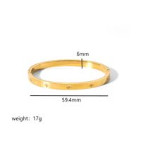 Simple Style Rectangle 304 Stainless Steel 18K Gold Plated Zircon Bangle In Bulk sku image 5
