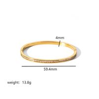 Simple Style Rectangle 304 Stainless Steel 18K Gold Plated Zircon Bangle In Bulk sku image 17