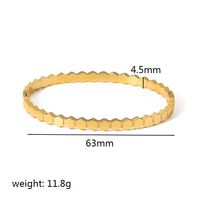Simple Style Rectangle 304 Stainless Steel 18K Gold Plated Zircon Bangle In Bulk sku image 3