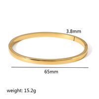 Simple Style Rectangle 304 Stainless Steel 18K Gold Plated Zircon Bangle In Bulk sku image 1
