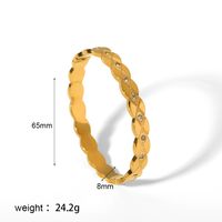Simple Style Rectangle 304 Stainless Steel 18K Gold Plated Zircon Bangle In Bulk sku image 15
