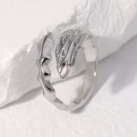 Exaggerated Angel Stainless Steel Asymmetrical Open Rings main image 3