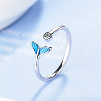 Simple Style Fish Tail Alloy Plating Silver Plated Women's Rings sku image 2