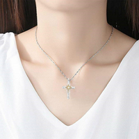 Vintage Style Cross Alloy Plating Silver Plated Women's Pendant Necklace main image 4