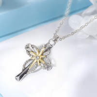 Vintage Style Cross Alloy Plating Silver Plated Women's Pendant Necklace main image 3