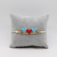 Einfacher Stil Herzform Zirkon Glas Saatperle Großhandel Armbänder main image 3