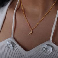 Simple Style Constellation Titanium Steel Plating Inlay Zircon Gold Plated Pendant Necklace sku image 6