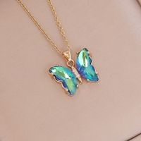 Simple Style Butterfly Alloy Inlay Zircon Women's Pendant Necklace sku image 6