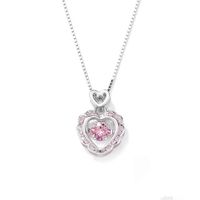 Sweet Heart Shape Copper Zircon Pendant Necklace In Bulk sku image 2