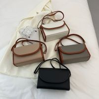 Women's Small Pu Leather Color Block Elegant Square Magnetic Buckle Shoulder Bag Crossbody Bag Square Bag main image 1