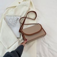 Women's Small Pu Leather Color Block Elegant Square Magnetic Buckle Shoulder Bag Crossbody Bag Square Bag sku image 3